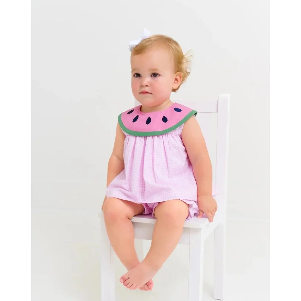 TBBC The Beaufort Bonnet Company Tabitha's Teacher's Pet Set Gingham Watermelon